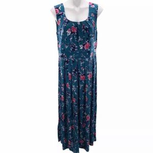 NWOT Woman Within Floral Sleeveless Maxi Dress